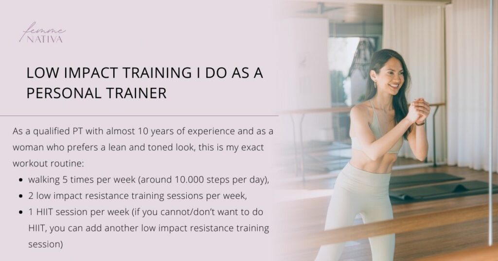 low impact training for women recommended by a certified personal trainer