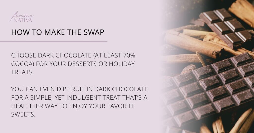 blog graphic healthy recipe swap dark chocolate