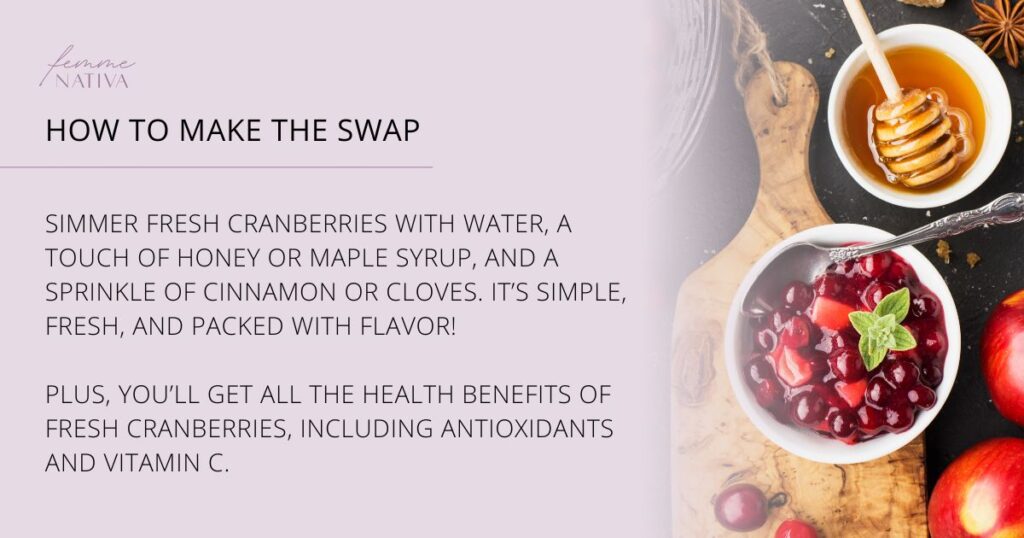 blog graphic sugary cranberry swap to cranberry relish